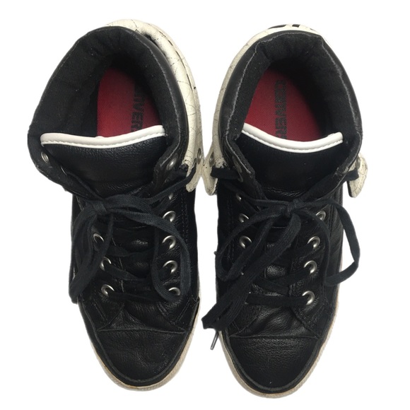 Rare leather Converse two fold high tops. Mens 6/Womens 8 - Picture 11 of 13